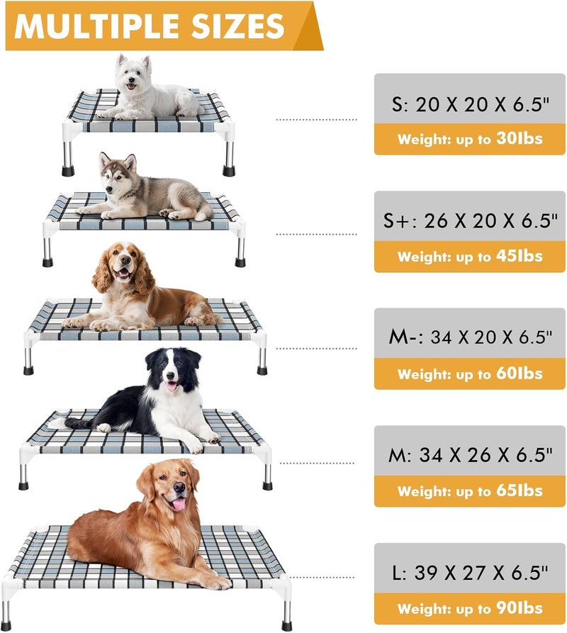 Caghash Elevated Outdoor Raised Dog Bed Outdoor Dogs Bed Lifted Pet Hammock Bed Dog Cot for Large Pet Taste Life, Start with A Pet Bed 39'' x 27'' x 6.5'' - Image 4