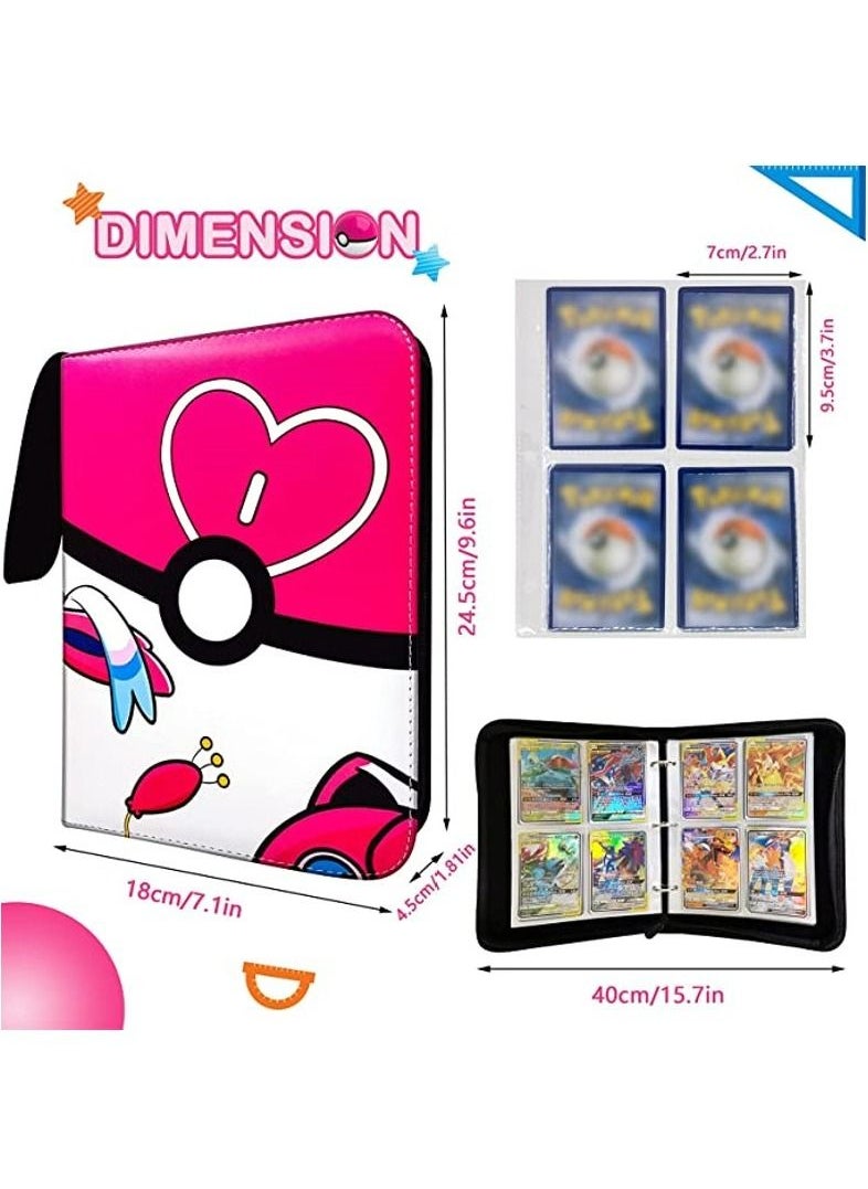 Filly Filly Card Holder Binder Carrying Case for Pokemon Cards Portable Trading Cards Holder Collector Album holder holds 400 Cards with 50 Removable Sheets and 4 Pockets  - Image 4