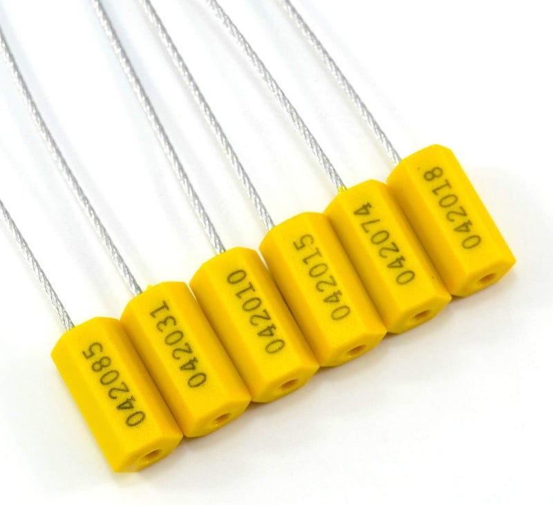 Leadseals 100 Steel Cable Seals - Metal Security Seal Numbered Tags (Yellow) - Image 5