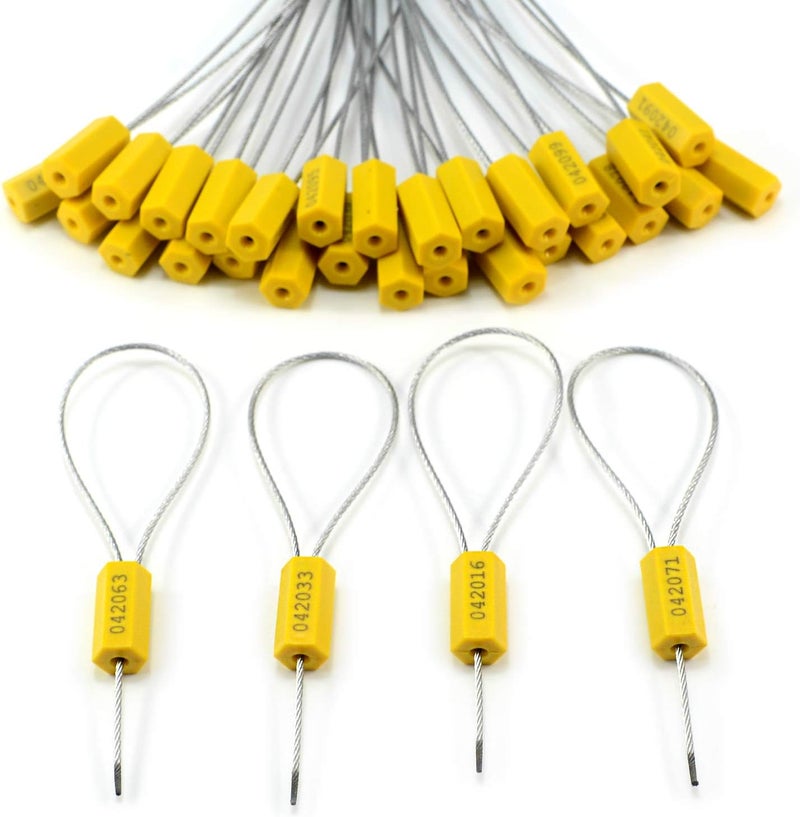 Leadseals 100 Steel Cable Seals - Metal Security Seal Numbered Tags (Yellow) - Image 4