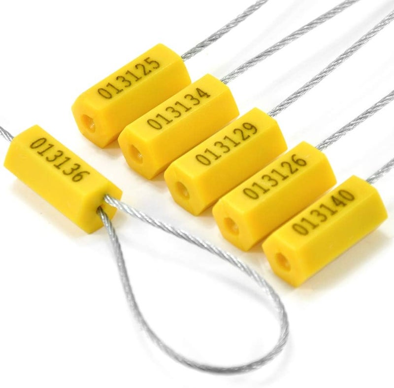 Leadseals 100 Steel Cable Seals - Metal Security Seal Numbered Tags (Yellow) - Image 3