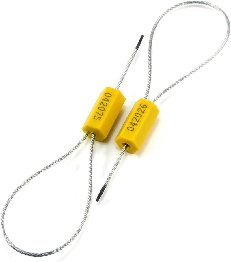 Leadseals 100 Steel Cable Seals - Metal Security Seal Numbered Tags (Yellow) - Image 2