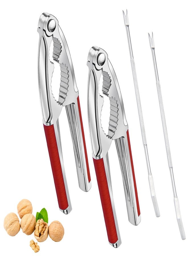 ويندسبيد مجموعة أدوات تكسير الجوز مكونة من 4 قطع، تتضمن كسارات جوز ويند سبيد، وثلاثة مشابك فتح، وأدوات لتكسير قشور الجوز، وأدوات لتكسير المأكولات البحرية، وكسارة قشور جراد البحر وسرطان البحر بمقبض مانع للانزلاق مع قطعتين من الملاقط (أحمر). - Image 1