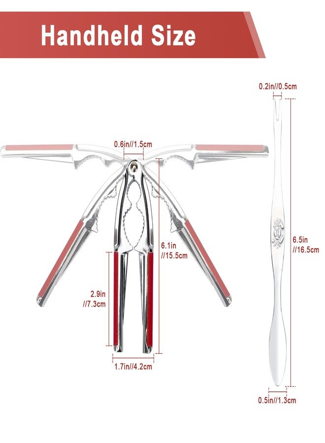 ويندسبيد مجموعة أدوات تكسير الجوز مكونة من 4 قطع، تتضمن كسارات جوز ويند سبيد، وثلاثة مشابك فتح، وأدوات لتكسير قشور الجوز، وأدوات لتكسير المأكولات البحرية، وكسارة قشور جراد البحر وسرطان البحر بمقبض مانع للانزلاق مع قطعتين من الملاقط (أحمر). - Image 2
