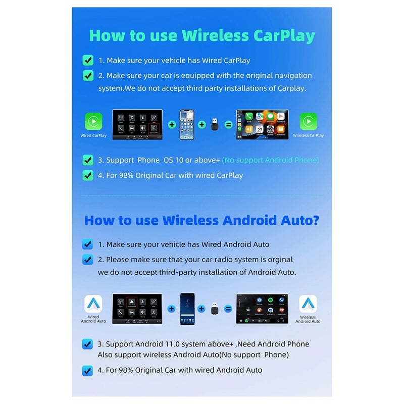 صندوق CarPlay لاسلكي 2 في 1 محول توصيل سيارة Android Auto - Image 4