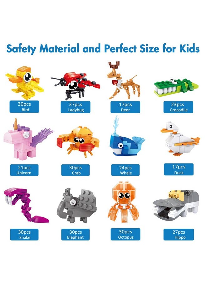 Jellydog Toy Jellydog Toy Party Favors for Kids,12PCS Mini Building Blocks Animal, Building Sets Stem Toys, Assorted Building Blocks Sets for Birthday Party Gift,Goodie Bags, Prize,Cake Topper  - Image 2