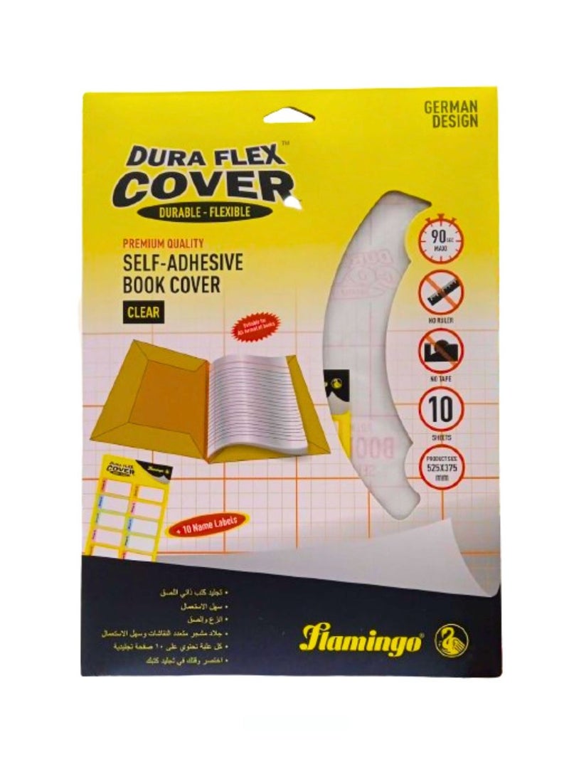 Flamingo Dura Flex Cover Self Adehsive Book Cover Emobossed 10 Sheets 525 x 375mm - Image 1
