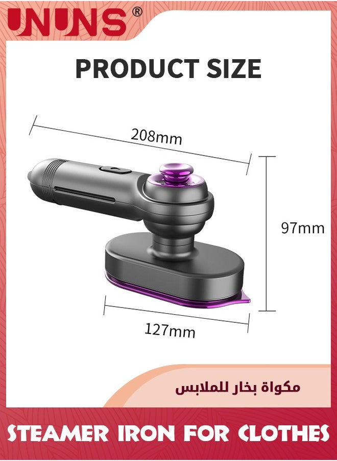 UNUNS - مكواة بخار للملابس، مكواة بخار محمولة للملابس مع لوحة كي قابلة للتدوير، كل من البخار الرطب والمكواة الجافة، مزيل تجاعيد النسيج القوي القابل للطي - Image 1