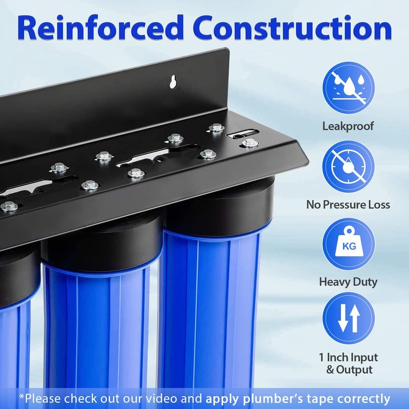 iSpring iSpring WGB32B 3Stage Whole House Water Filtration System w 20Inch Sediment and Carbon Block Filt  F3WGB32B 45 x 20 3Stage Whole House Water Filter Replacement Pack Set  - Image 3