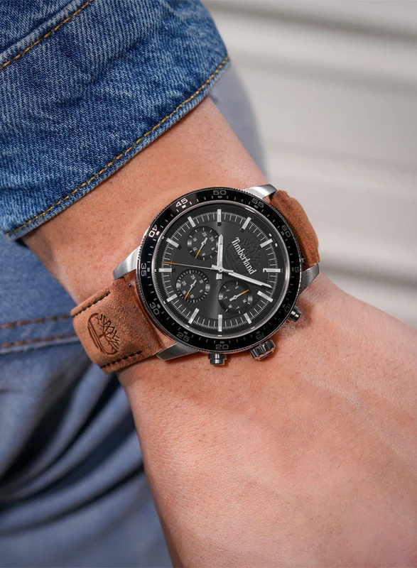 Timberland Timberland Parkman Stainless Steel - Mens Watch - Black Dial, Brown Leather Strap