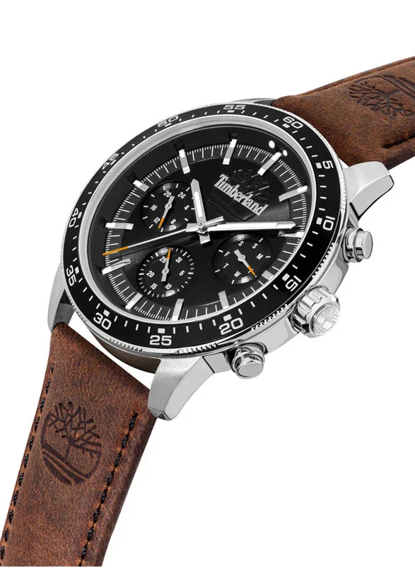 تمبرلاند Timberland Parkman Stainless Steel - Mens Watch - Black Dial, Brown Leather Strap