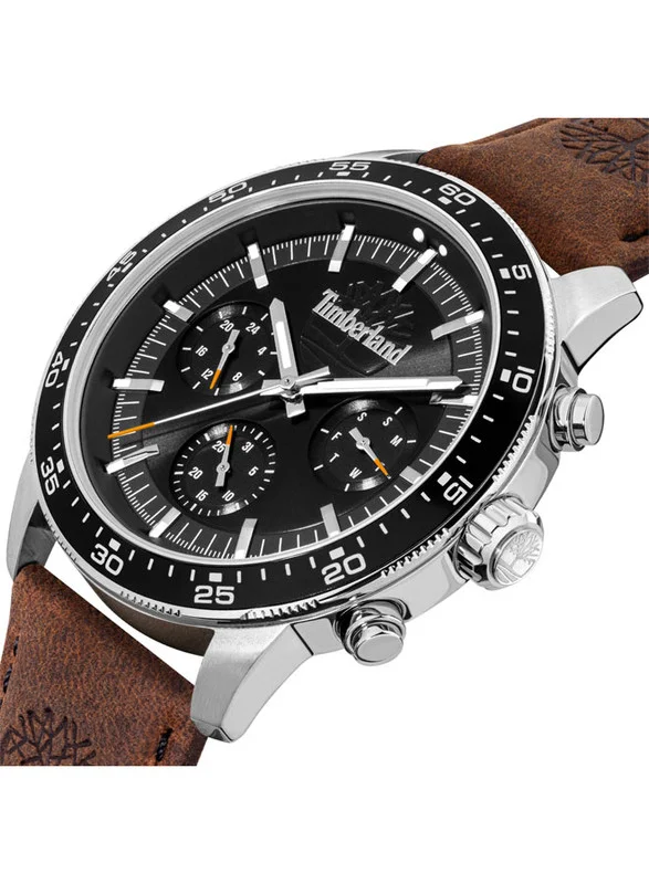 Timberland Timberland Parkman Stainless Steel - Mens Watch - Black Dial, Brown Leather Strap