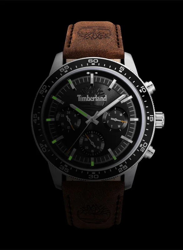 Timberland Timberland Parkman Stainless Steel - Mens Watch - Black Dial, Brown Leather Strap