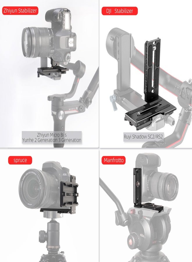 لوحة التحرير السريع بزاوية L من هيرسماي لـ Zhiyun Crane 2 3، وWeebill 2 3، ومثبت الكاميرا Weebill-S، متوافق مع Arca-Swiss - Image 4