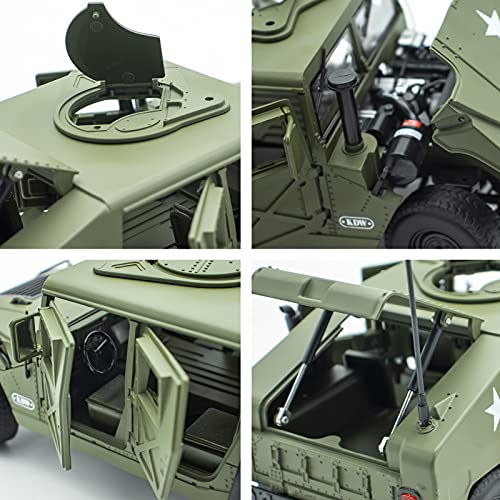 Supdex Die Cast Model Cars, 1/18 Scale Diecast Cars Metal Military Vehicles Toys, Army Toys Kids Car Friction Powered Armored Vehicle Model, Decorative Toy for Military Enthusiasts - Image 2