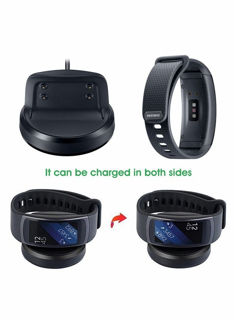 Charger for Gear Fit 2, Replacement USB Charging Dock Cradle Cable Samsung Fit2 Pro SM-R365 SM-R360 (Black) - Image 3
