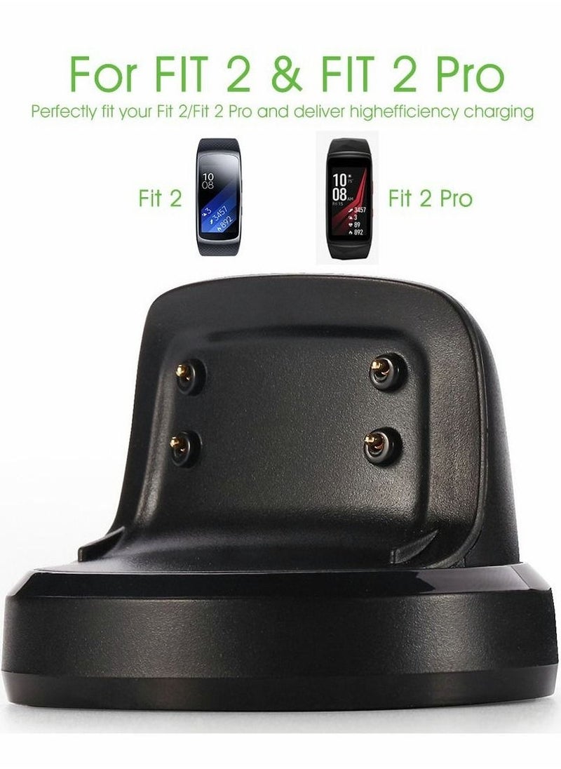 Charger for Gear Fit 2, Replacement USB Charging Dock Cradle Cable Samsung Fit2 Pro SM-R365 SM-R360 (Black) - Image 1