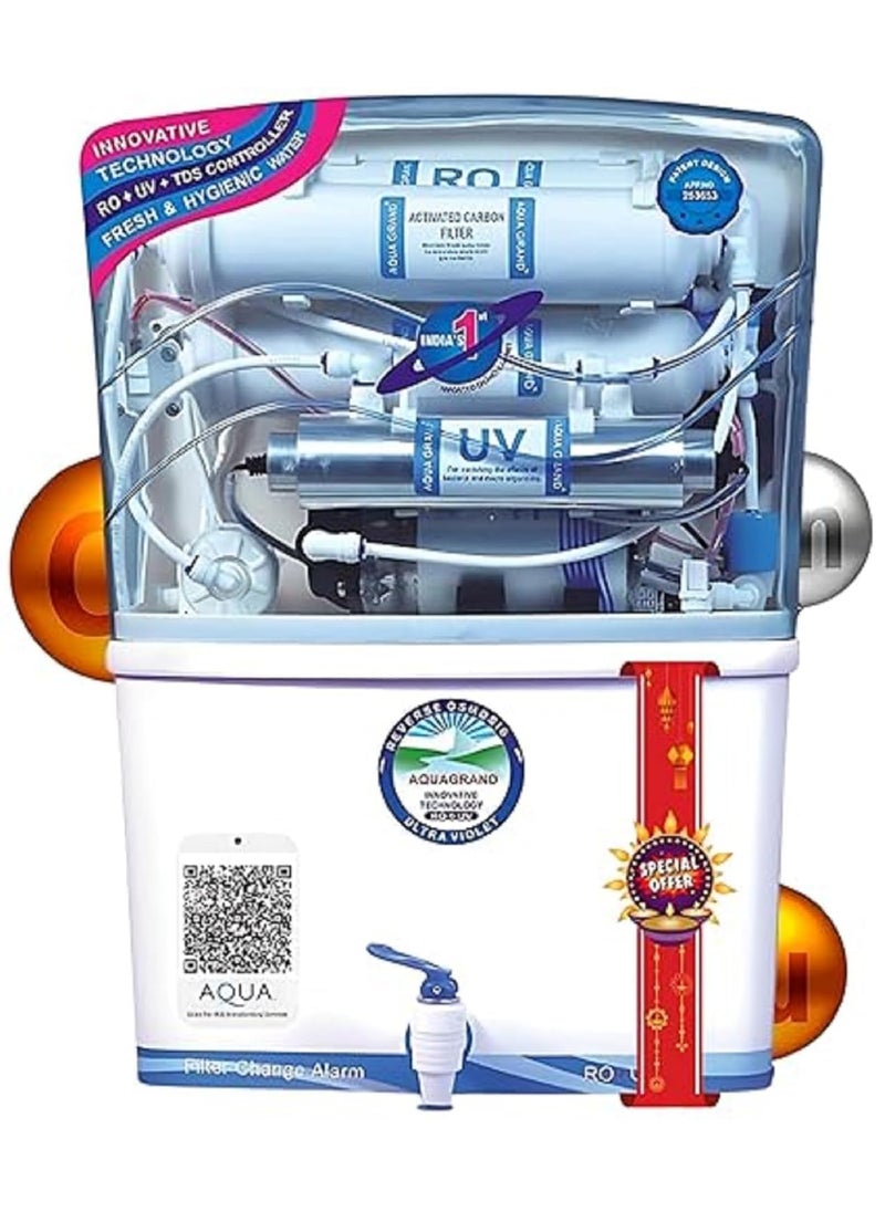 Generic - AQUA GRAND 12L Multi-Stage RO Water Purifier with Zinc Copper Alkaline Filter, UV, UF, TDS Controller with Multiple Water Source Compatibility & Energy Saving Mode, Best for Home and Office||VS-01|| - Image 1