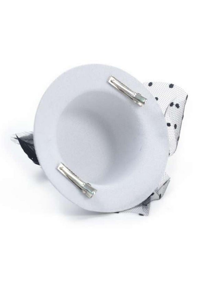 Expo International - Patricia White Mini Top Fascinator Hat Hair Accessory - Image 1