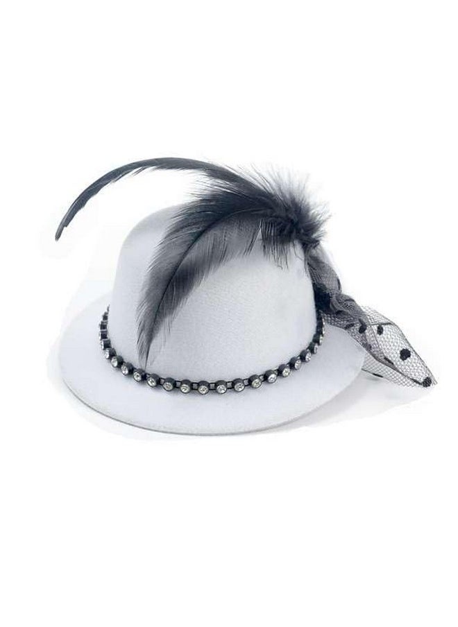 Expo International - Patricia White Mini Top Fascinator Hat Hair Accessory - Image 1