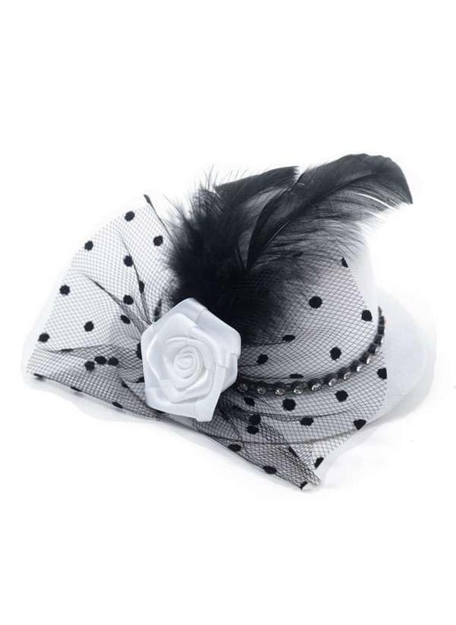 Expo International - Patricia White Mini Top Fascinator Hat Hair Accessory - Image 1