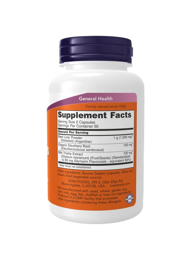 now Supplements Liver Caps With Milk Thistle And Eleuthero Supports Liver Health* 100 Capsules - Image 3