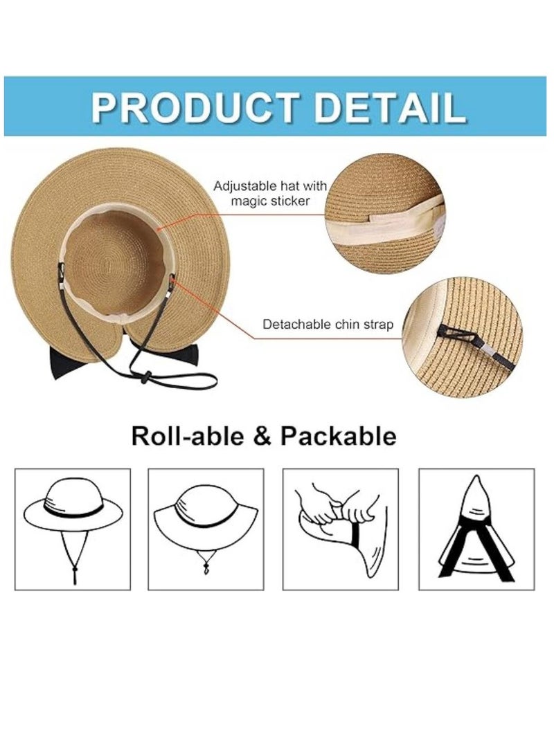 DUNISO Sun Hats for Women Women's Lightweight Foldable/Packable Beach Sun Hat With Black Bow Decoration On The Back - Image 5