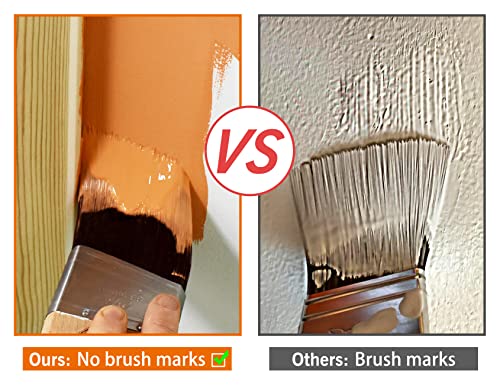 ROLLINGDOG 2 1/2 Inch (63.5mm) Angular Paint Brush with Ergonomic Well Balanced Claw Shaped Beech Wooden Handle, Easy Clean Premium Synthetic Filaments, Perfect for Cutting in and Other Detail Work - Image 3