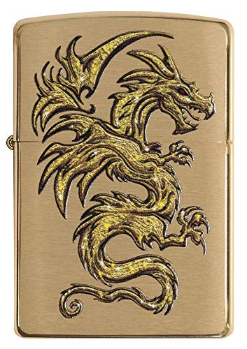 Zippo Dragon Design Brushed Brass Pocket Lighter - Image 3