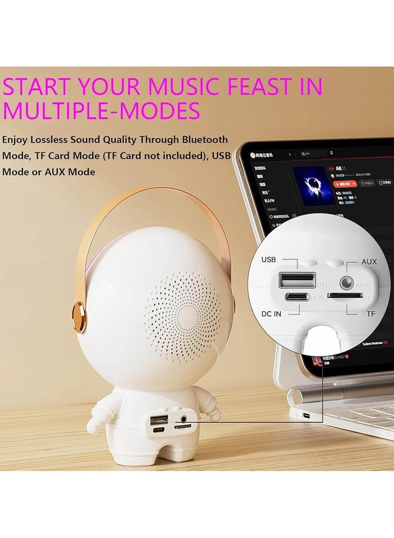 آلة كاريوكي صغيرة للأطفال ، مكبر صوت بلوتوث محمول مع ضوء LED على مدار الساعة و 2 ميكروفون لاسلكي ، هدايا عيد ميلاد عيد الميلاد للفتيات والفتيان الصغار الذين تتراوح أعمارهم بين 3-5 سنوات (أبيض) - Image 3