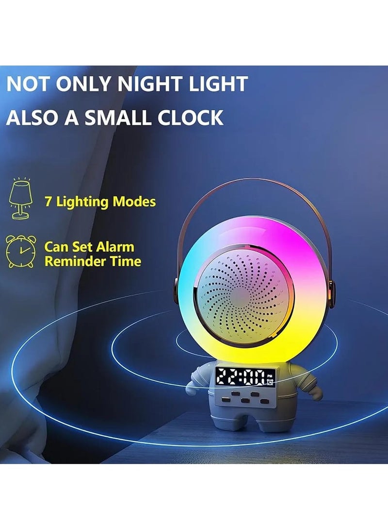 آلة كاريوكي صغيرة للأطفال ، مكبر صوت بلوتوث محمول مع ضوء LED على مدار الساعة و 2 ميكروفون لاسلكي ، هدايا عيد ميلاد عيد الميلاد للفتيات والفتيان الصغار الذين تتراوح أعمارهم بين 3-5 سنوات (أبيض) - Image 4