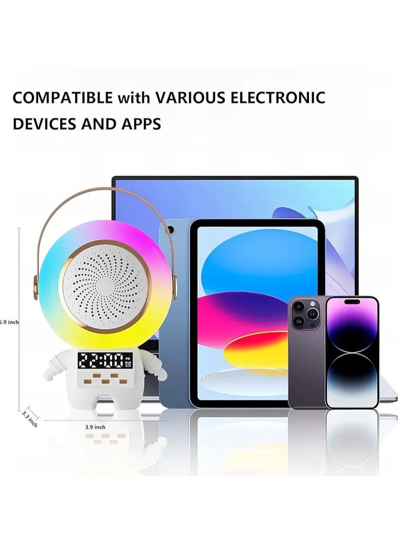 آلة كاريوكي صغيرة للأطفال ، مكبر صوت بلوتوث محمول مع ضوء LED على مدار الساعة و 2 ميكروفون لاسلكي ، هدايا عيد ميلاد عيد الميلاد للفتيات والفتيان الصغار الذين تتراوح أعمارهم بين 3-5 سنوات (أبيض) - Image 5