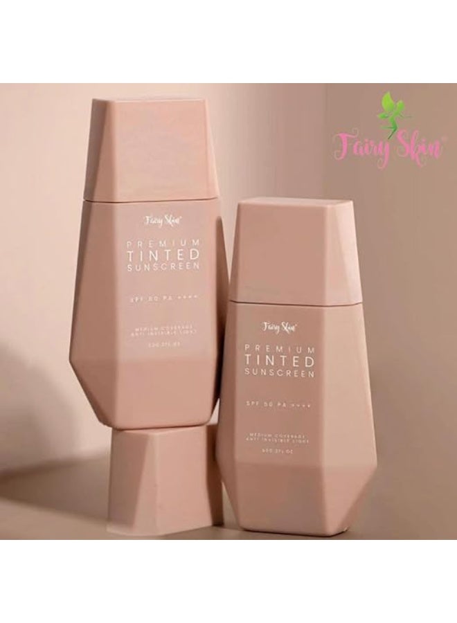 Fairy Skin Premium Tinted Sunscreen - SPF 50+ PA++++ Broad Spectrum Face Sunscreen with Natural Finish - Hydrating, Non-Greasy & Weightless Wear - Image 5