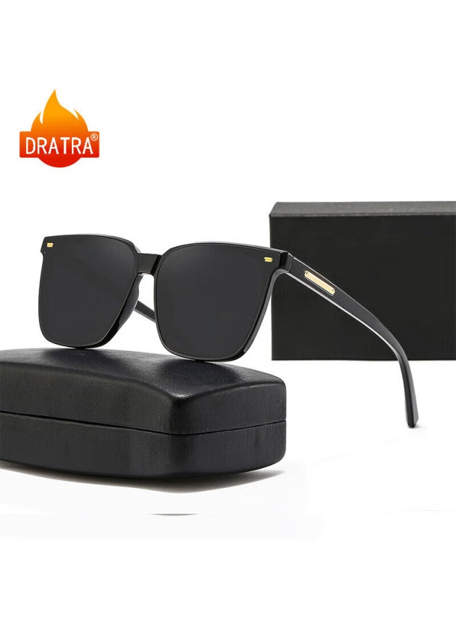 Dratra Polarized Sungl Men Women Big Face Slimming Sungl Driving Anti-glare Style Oversized Square Sunshades - Image 4