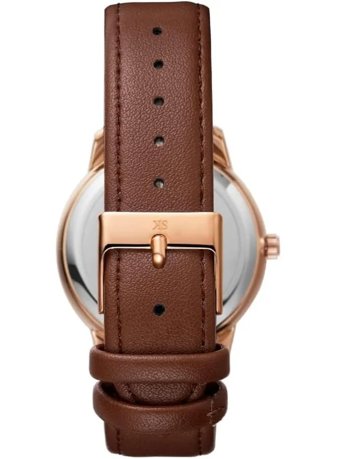 كينيث سكوت Kenneth Scott Men's Quartz Movement Watch, Analog Display and Polyurethane Strap - K22027-RLDB, Brown
