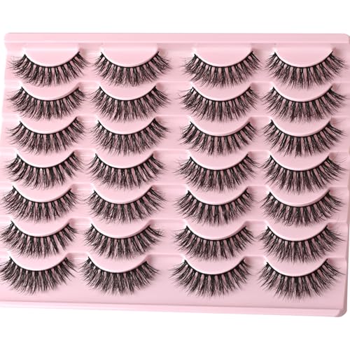 FARRED Natural Eyelashes Wispy Lashes Short False Eyelash Small Cat Eye Fake Lashes Full Pestañas Sets for MUA and Beginners Daily Makeup (F2 | 7-14mm) - Image 3