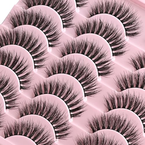 FARRED Natural Eyelashes Wispy Lashes Short False Eyelash Small Cat Eye Fake Lashes Full Pestañas Sets for MUA and Beginners Daily Makeup (F2 | 7-14mm) - Image 5