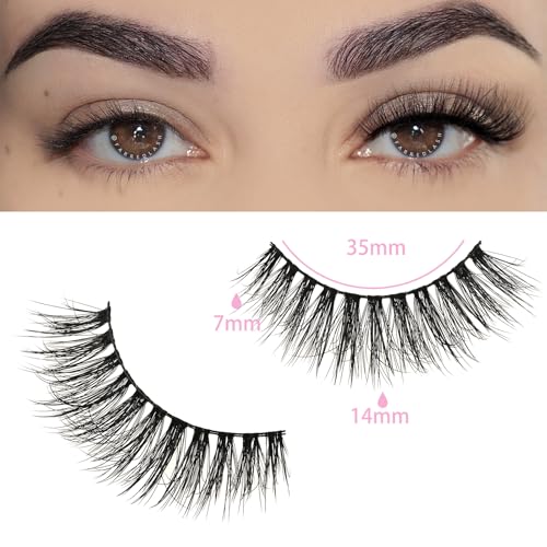 FARRED Natural Eyelashes Wispy Lashes Short False Eyelash Small Cat Eye Fake Lashes Full Pestañas Sets for MUA and Beginners Daily Makeup (F2 | 7-14mm) - Image 2