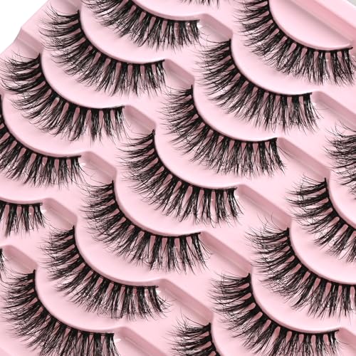 FARRED Natural Eyelashes Wispy Lashes Short False Eyelash Small Cat Eye Fake Lashes Full Pestañas Sets for MUA and Beginners Daily Makeup (F2 | 7-14mm) - Image 4