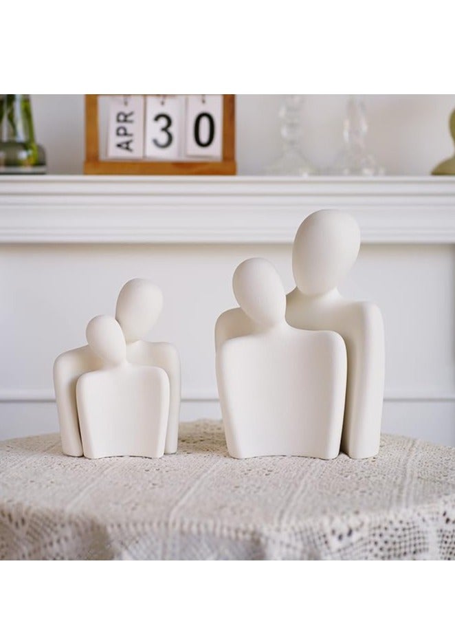 Butiliveen Couple Gifts, Ceramic Couple Sculpture Decor, Anniversary Wedding For Her, Valentines Day Gifts For Wife Husband, Abstract Figure Statue For Home Decoration, Off White - Image 3