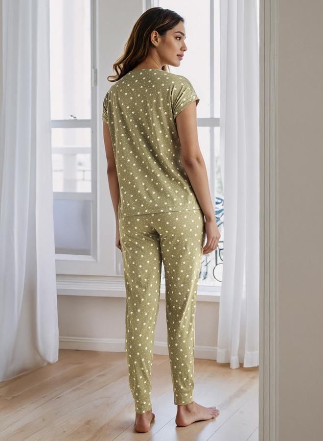 سبلاش فيڤ طقم بيجاما للحوامل مطبوع - Image 3