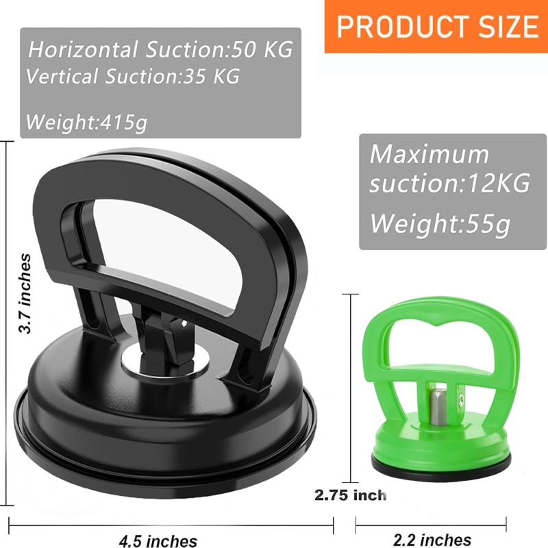 Dent Puller,Car Dent Puller,3 Pack Handle Lifter,Powerful Car Dent Remover,Suction Cup Dent Puller and Paintless Dent Repair Kit for Car Body Dent 5.4in - Image 4