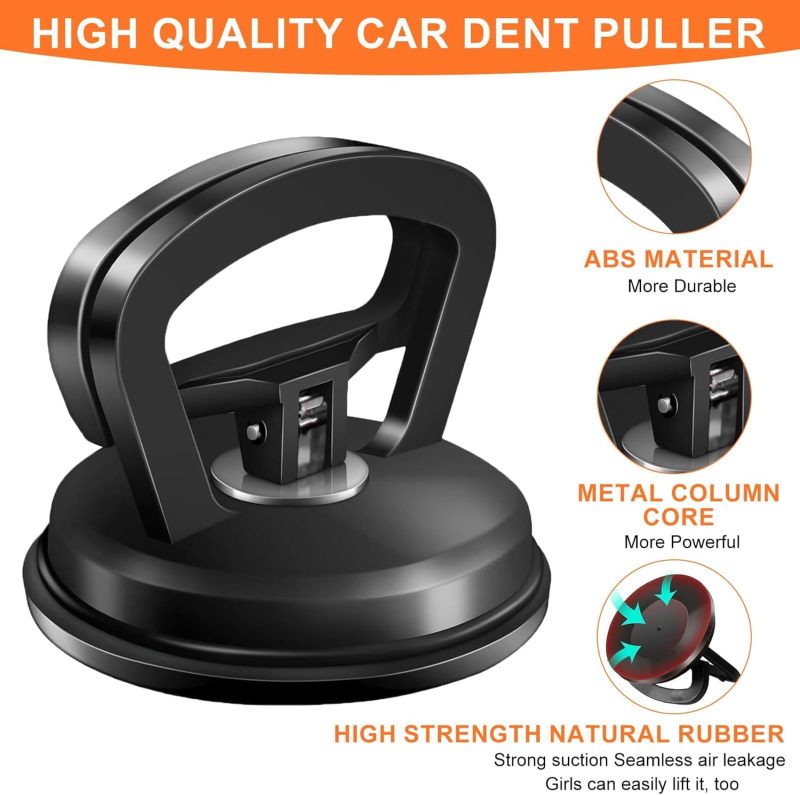 Dent Puller,Car Dent Puller,3 Pack Handle Lifter,Powerful Car Dent Remover,Suction Cup Dent Puller and Paintless Dent Repair Kit for Car Body Dent 5.4in - Image 2