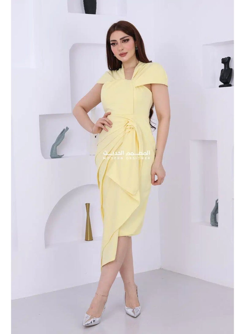 المصمم الحديث فستان فاخر بتصميم أنثوي فريد لإطلالة راقية يبرز جمالك بأسلوب أنيق وعصري، فهذا الفستان هو خيارك المثالي من براند المصمم الحديث - Image 1