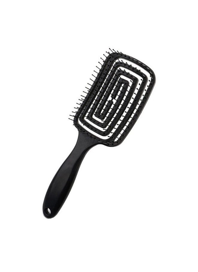 Leeonz 1Pcs Hair Detangling Brush For Thick Curly Thin Long Short Wet Or Dry Hair Adds Shine And Makes Hair Smooth Best Paddle Hair Brush For Men Women Kids(Black)  - Image 2