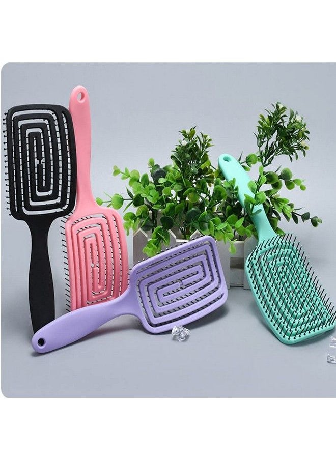 Leeonz 1Pcs Hair Detangling Brush For Thick Curly Thin Long Short Wet Or Dry Hair Adds Shine And Makes Hair Smooth Best Paddle Hair Brush For Men Women Kids(Black)  - Image 4