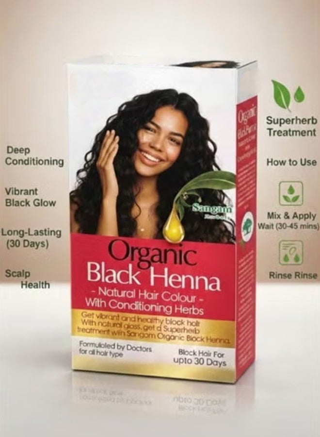 Organic Black Henna 80g – Natural Hair Color with Conditioning Herbal Formula - Image 3