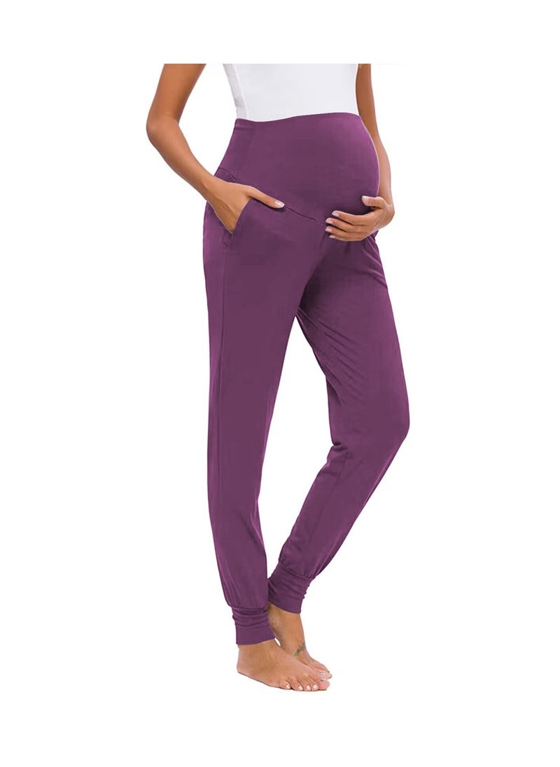 Generic - Women's Maternity Pants Over Belly Lounge Pajamas Clothes Pregnancy Must Haves Joggers with Pockets - Image 1