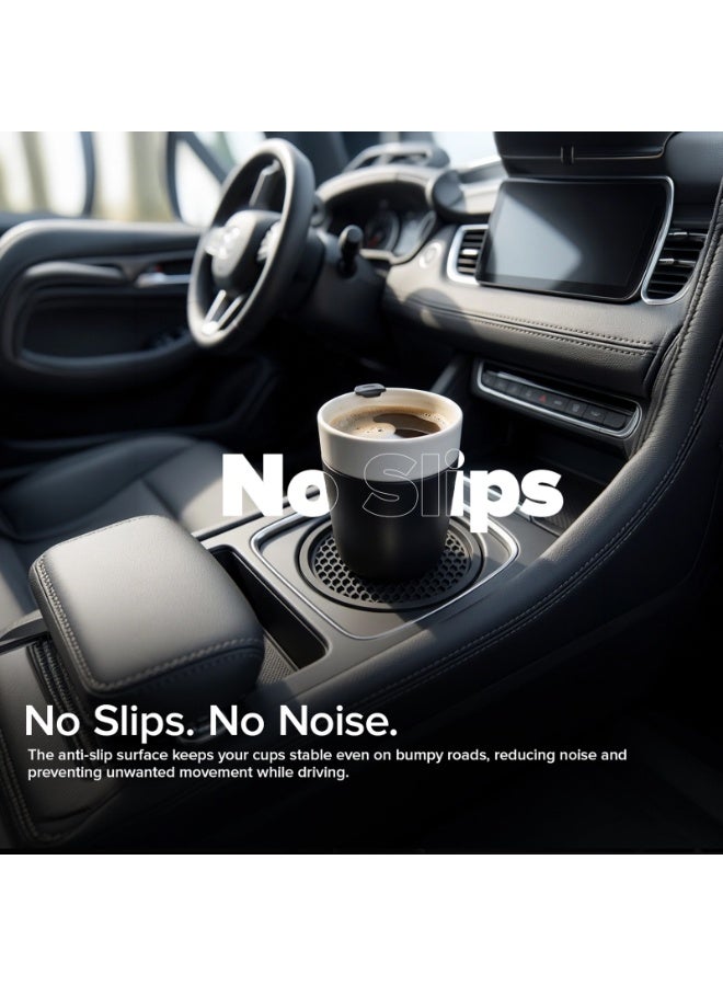 Toby's Toby’s Car Cup Holder Coaster, Silicone Cup Holder Insert, Universal Non-Slip Cup Holders, Car Accessories Interior (2Pcs) Black - Image 5