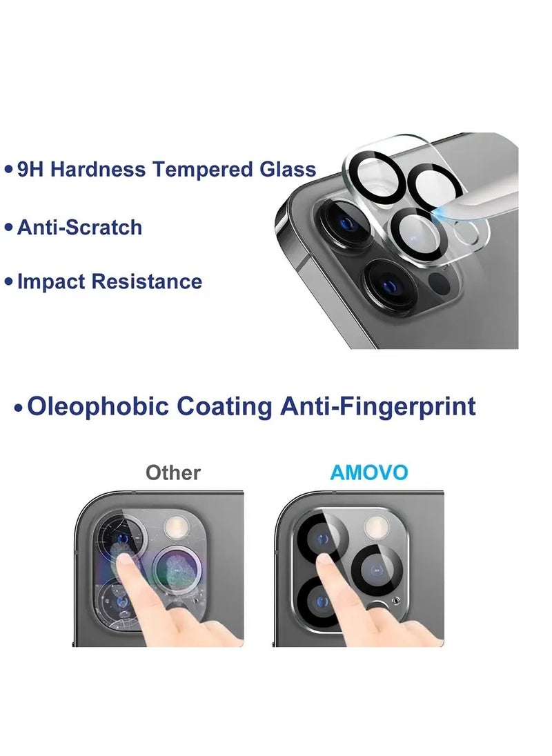 Unipha - Camera Lens Protector For iPhone 15 Pro Clear/Black - Image 1